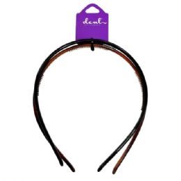 48 Bulk Dcnl 2 Count Tortoise & Black Headbands