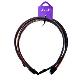 48 Bulk Dcnl 3 Count Studded Headbands