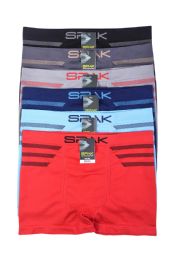 144 Bulk Men's Seamless Boxer Briefs In Assorted Colors