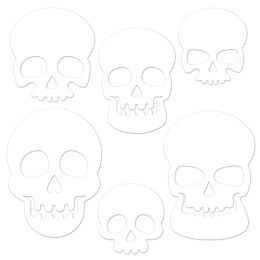 12 Bulk Plastic DiE-Cut Skulls