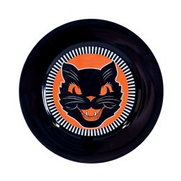 12 Bulk Vintage Halloween Black Cat Platter