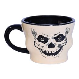 6 Bulk Vintage Halloween Ceramic Skull Mug