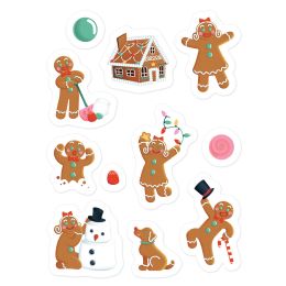 12 Bulk Gingerbread Stickers