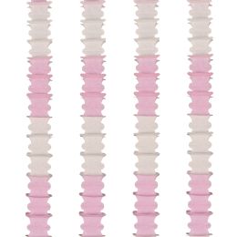12 Bulk White and Pink Vertical Hanging Paper Ceiling Decoration