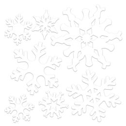 12 Bulk Plastic DiE-Cut Snowflakes