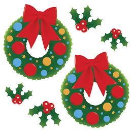 12 Bulk Holly & Wreath Cutouts