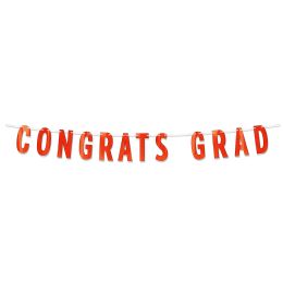 288 Bulk Foil Congrats Grad Streamer - Orange