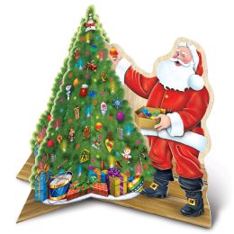 12 Bulk 3-D Santa W/tree Centerpiece