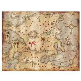 12 Bulk Plastic Treasure Map Placemats