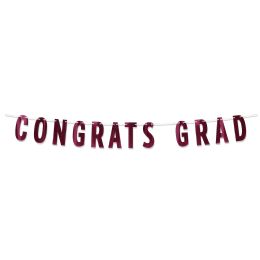 288 Bulk Foil Congrats Grad Streamer - Burgundy