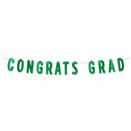 288 Bulk Foil Congrats Grad Streamer - Green
