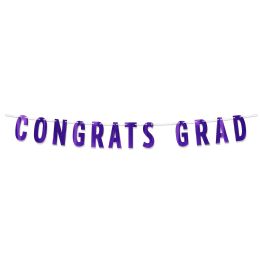 288 Bulk Foil Congrats Grad Streamer - Purple