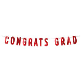 288 Bulk Foil Congrats Grad Streamer - Red