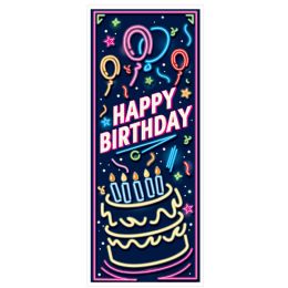 12 Bulk Neon Happy Birthday Door Cover