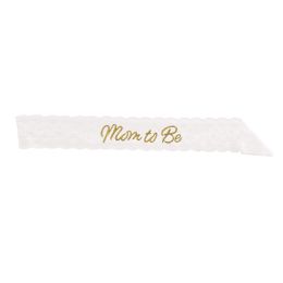 120 Bulk Mom To Be White Lace Sash