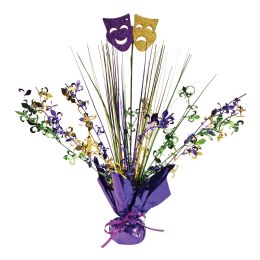 12 Bulk Mardi Gras Gleam 'n Spray Centerpiece