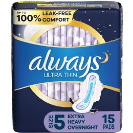 6 Bulk Always Ultra Thin 15 Ct Size 5