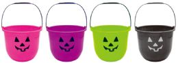 60 Bulk Halloween Pumpkin Head Candy Bucket 7.8 X 6.1 Inch Assorted