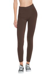 36 Bulk Sofra Ladies Fleece Lined Leggings Coffee