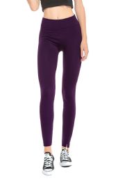 36 Bulk Sofra Ladies Fleece Lined Leggings D. Purple