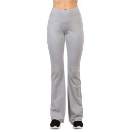 36 Bulk Sofra Ladies Yoga Pants Heather Grey Small