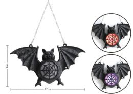 24 Bulk Led Halloween Hanging Bat 18x17cm