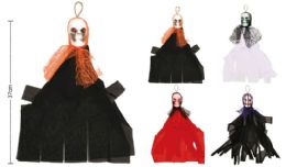 48 Bulk Halloween Hanging Ghost Deco In Assorted Designs