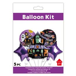 12 Bulk 5pc Halloween Stand Foil Balloon Haunted House