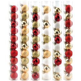 72 Bulk 10-Count Christmas Balls 3cm Red White And Gold