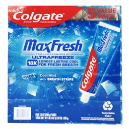 40 Bulk 7.3oz 5pk Colgate Max Fresh With Mini Breath Strips Cool Mint