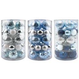12 Bulk 39-Count Christmas Balls Blue White And Silver