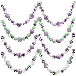 12 Bulk Christmas Ball Garland Green And Purple 4x5x8cm