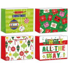 96 Bulk Xmas Christmas Bag 16x13x8