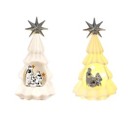 4 Bulk Tree Nativity With Led 18.6cm