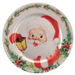 24 Bulk Plastic Charger Plate 13in Santa