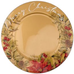 24 Bulk Plastic Charger Plate 13in Merry Christmas