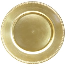 24 Bulk Plastic Charger Plate 13in Gold Plain