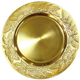 24 Bulk Plastic Charger Plate 13in Gold Leaf