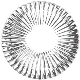 24 Bulk Plastic Charger Plate 13in Silver Radial Pattern