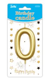 24 Bulk Birthday Gold Candle # 0