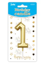 24 Bulk Birthday Gold Candle # 1