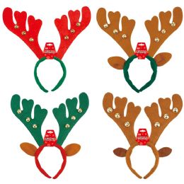 48 Bulk Christmas Headband Reindeer