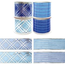 24 Bulk Christmas Gift Ribbon Blues