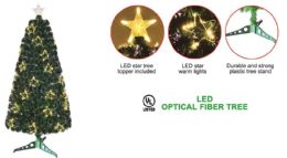 6 Bulk 3ft Led Optical Fiber Christmas Tree 80 Tips With Topper