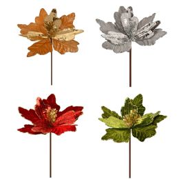 48 Bulk Poinsettia Stem Assorted 4 Colors