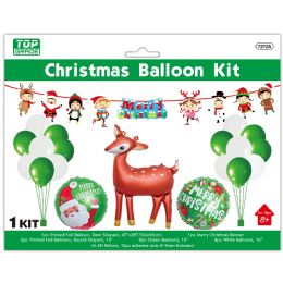 24 Bulk Christmas Balloon Set Deer Center