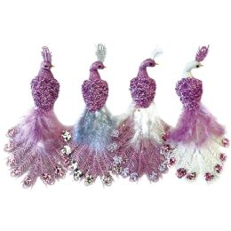 24 Bulk Bird With Clip 26cm Purple