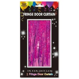 24 Bulk Holographic Fringe Door Curtain Pink