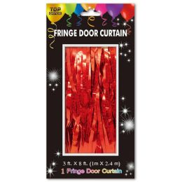24 Bulk Holographic Fringe Door Curtain Red