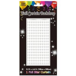 24 Bulk Foil Star Curtain Backdrop Silver